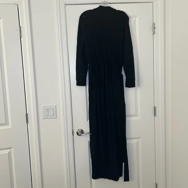 HATCH Jumpsuit Black Maternity Long Sleeve Wrap Neck Wide Leg Size 2 lounge cozy - Image 5