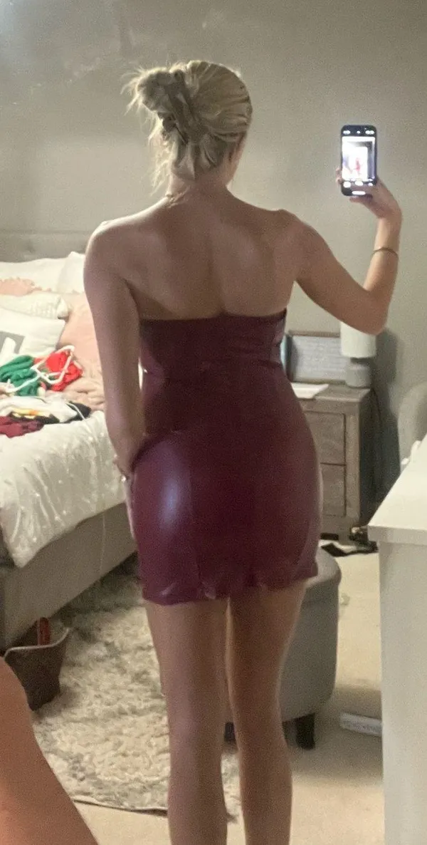 SheIn Wine leather mini dress - Image 2