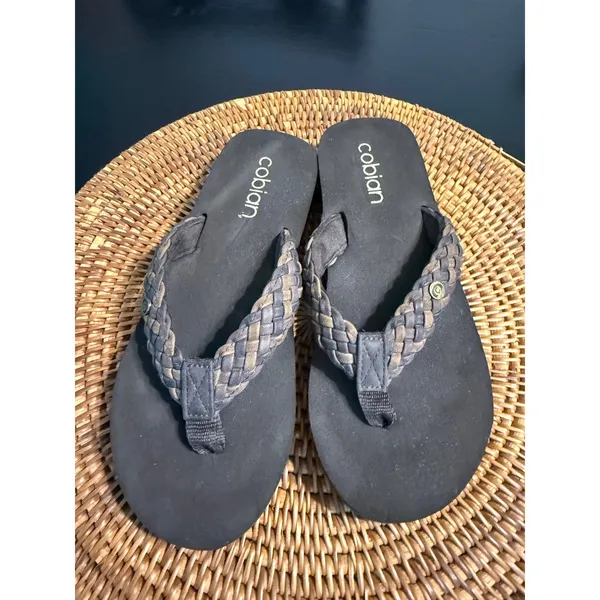 Cobian Braided Strap Flip Flops Brown Womens Size 7‎ Woven Thong Sandalsi - Image 2