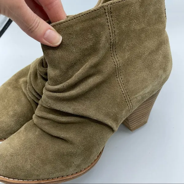 Splendid Brown Suede Slouchy Ankle Boots Womens 7.5 Shooties Stacked Heel Fall - Image 4