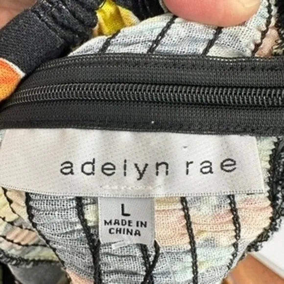 Adelyn Rae Black Fruit Floral Print Tiered Midi Dress Tie Shoulder Smocked NWT‎ - Image 12