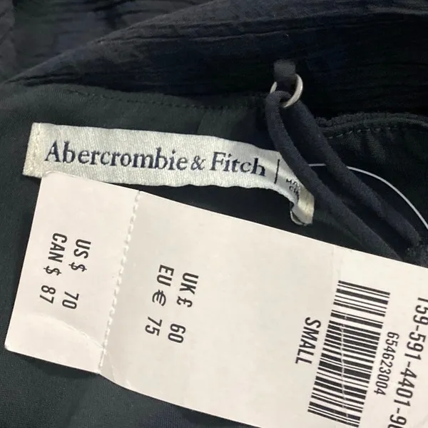 NEW Abercrombie & Fitch Black Sleeveless Cami Camisole Tank Slip Mini Dress S - Image 3