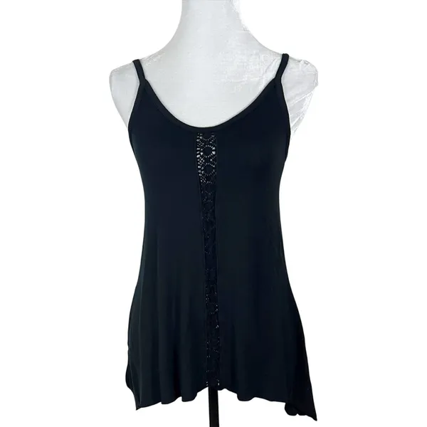 San Francisco City Lights Gypsy Lace Cami Tank Top Black Size XS NEW - Image 2