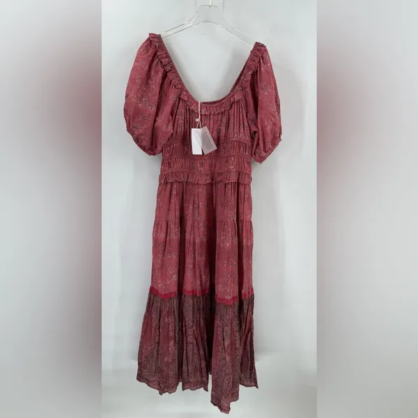 Ro’s Garden Percy Woven Baltistan Print Ruffle Trim Square‎ Neck Maxi Dress - Image 3