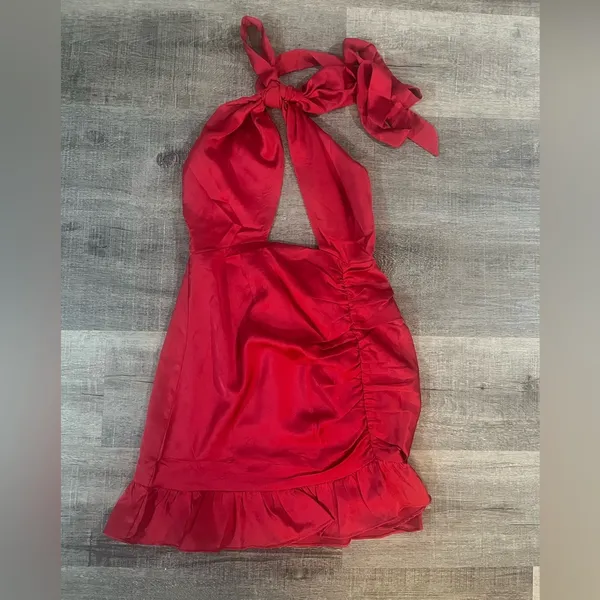 HELLO MOLLY The Showstopper Mini Dress in Red - Image 4