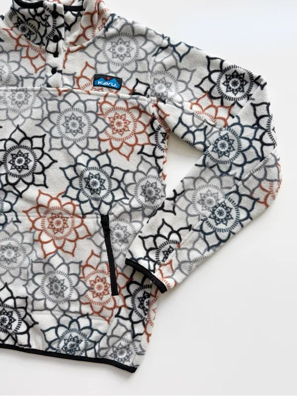 Kavu Cavanaugh Pullover Fleece “Lunar Dreams” Geometric Floral Print XXS - Image 4