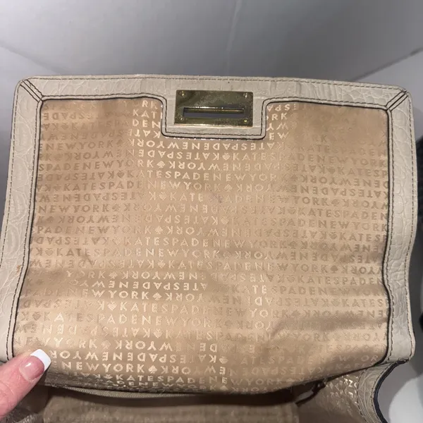 Kate Spade Orchard Valley Doris Soft Taupe Large Satchel Shoulder Bag FAIR CONDI - Image 6