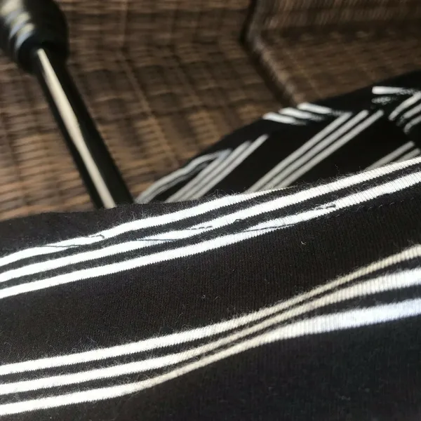 LuLaRoe Womens Top Size XXS Black White‎ Striped Irma Tunic Shirt - Image 4