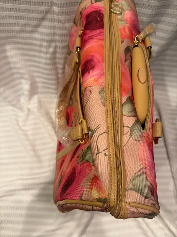 Caroline Hill NEW W TAGS Gi Gi. Hill pink floral spinner wheeled rolling carry on weekender bag - Image 8