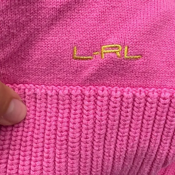 Y2K Lauren Ralph Lauren Womens Pink Half Zip‎ Mock Neck Pullover Sweater Size MD - Image 6