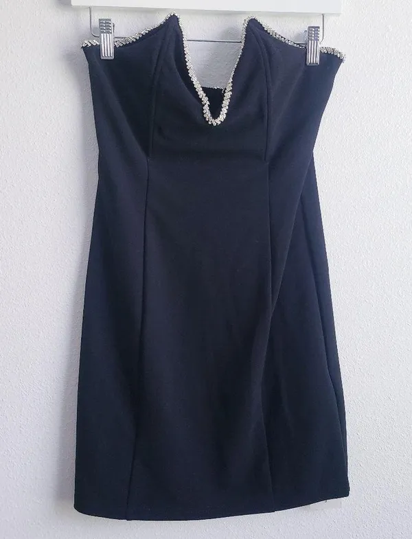 Anthropologie NWT /Minimalist Lovers Commense Rhinestone Trim Mini Dress - Image 3