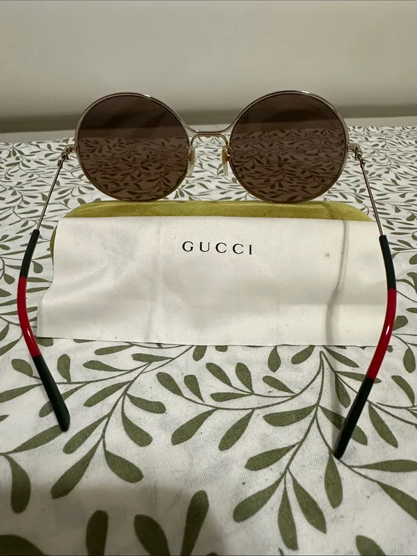 Gucci Women's Round Brown Lens Sunglasses - Image 3
