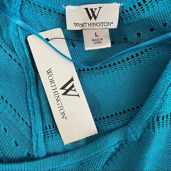 Worthington Vneck Vivid Teal Sweater - Image 3