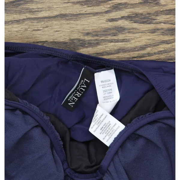 Lauren Ralph Lauren Over-The-Shoulder One Piece Swimsuit Dark Navy Blue 10 - Image 6