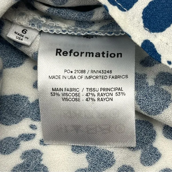 Reformation Serene Dress Womens Size 6 Rainey‎ Blue White Mini Festival *FLAW - Image 2