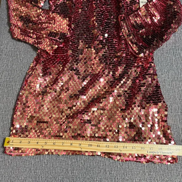 Anthropologie Maeve Long Sleeve Mock Neck Sequin Mini Dress - Image 10