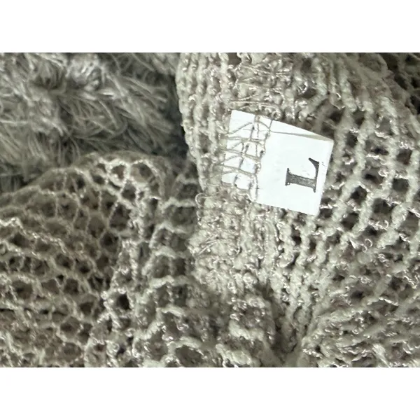 Women’s Crochet Tank Top Brown Open Knit Sequin Boho Festival Size L Hippie - Image 11