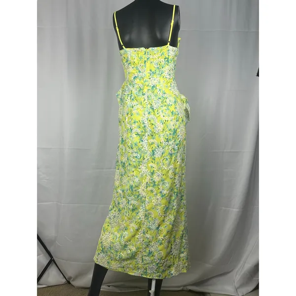 LOST + WANDER Sunbloom Eyelet Floral Maxi XS Dress Yellow + Free Necklace - Image 3