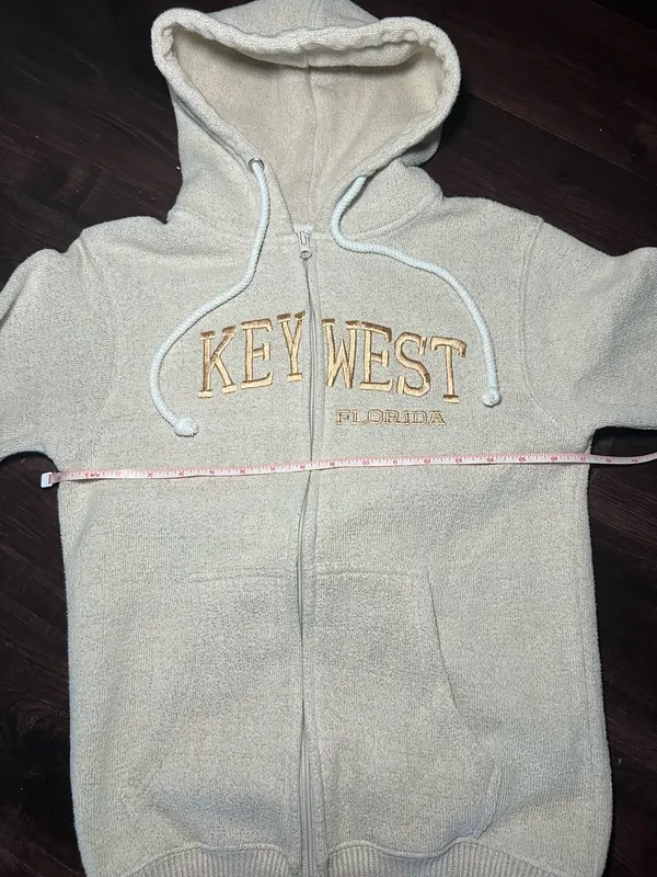 Key West Zip Up Hoodie Size Small Tan - Image 3