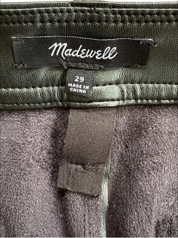 Like New Madewell Emmett Wide Leg Faux Leather Pants Size 29 Retail $148.00 - Image 7