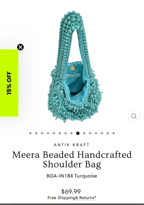 Blue beaded purse - Image 3