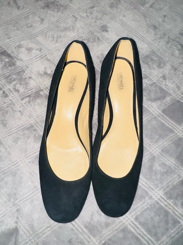 Michael Kors Arabella black suede studded 2” heels size 10M - Image 2