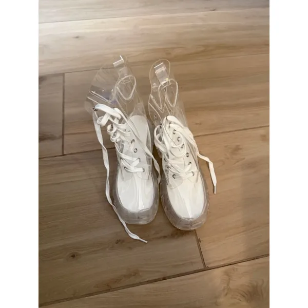 NEW Crystal Clear Boots Platform Lace Up Transparent 7 - Image 4