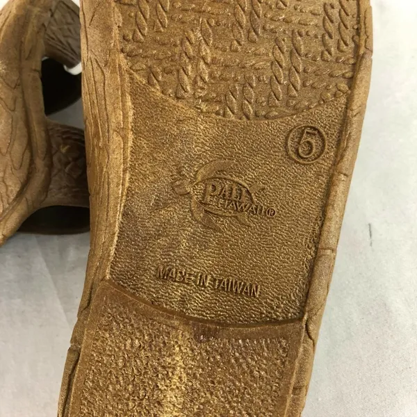 Pali Womens Sandals Slides Rubber Textured Brown Size 5 - Image 4