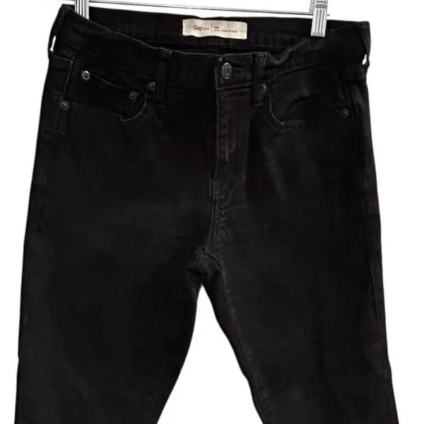 Gap Women's Boyfriend Jeans Size 28 Black Denim Mid‎ Rise 5-Pocket Style - Image 2