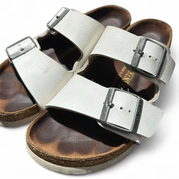 Birkenstock Arizona White Leather Sandals Size 38 US 7 Classic Comfort Minimal - Image 5
