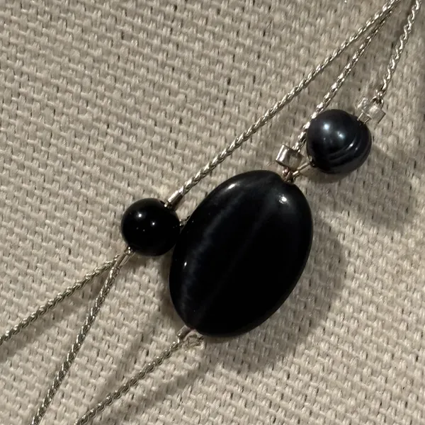 White House Black Market 18" Multi-Strand Black Bead Necklace - Image 4