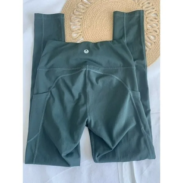 IUGA Yoga Green Butt Lift Leggings XSMALL High Waist Pockets - Image 4