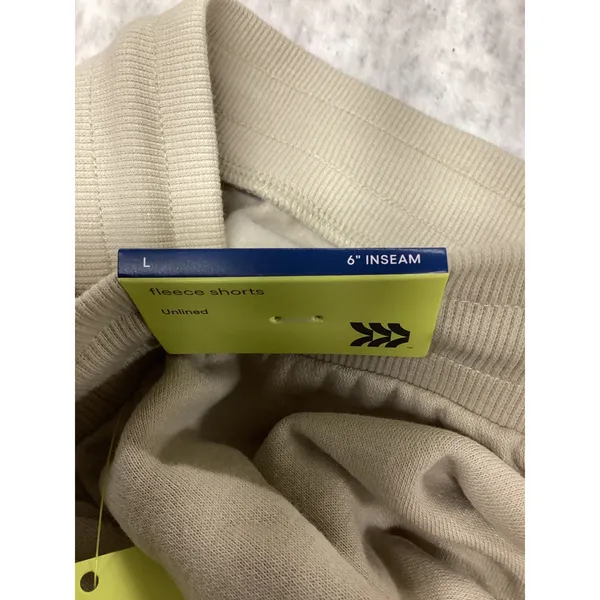 All in Motion Womens Fleece Shorts Almond Beige 6" Inseam L 041-01-2062 - Image 4
