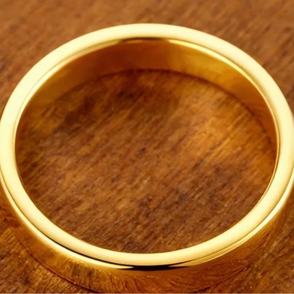 Women’s Luxury Collection 18k Gold Plated 4mm Polished Finish Band Size 6 - Image 4