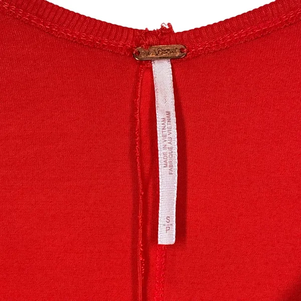 Free People Moonshine Top Long Sleeve V Neck Tunic T Shirt Red Womens Size Small - Image 9