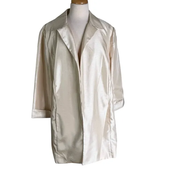 NWT Chico’s Subtle Sheen Topper Jacket Natural Cream Size 3 or XL - Image 4