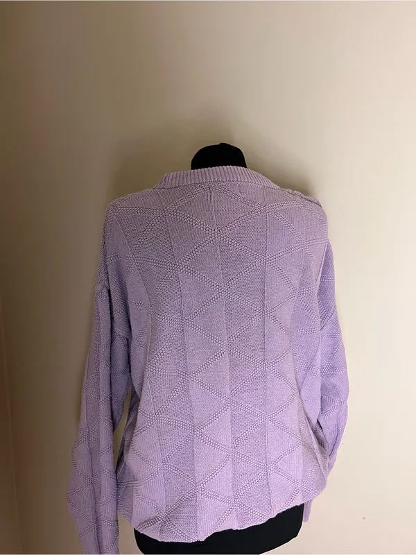 Van Heusen Vintage Lavender Textured Crewneck Sweater - Image 4