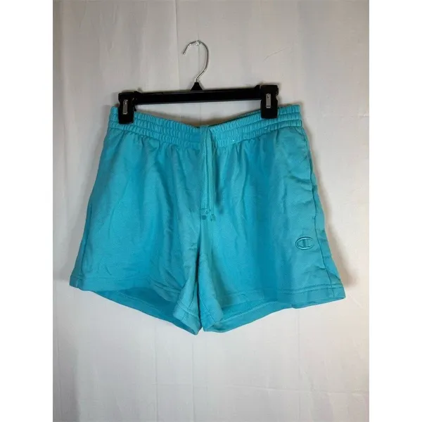 Champion Sweat Shorts Womens Size S Aqua Blue Drawstring Pockets - Image 2