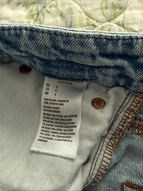 American Eagle Outfitters Light Blue Distressed Denim Shorts - Image 4