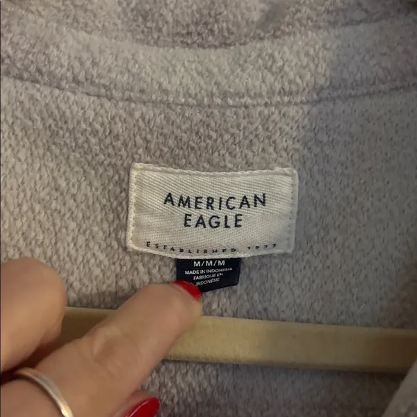 American Eagle Grey Plaid Shacket - Image 2
