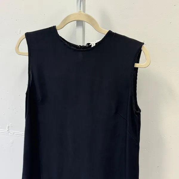 Milly Black Silk Blend Sleeveless Blouse Keyhole Back Top Size 4 Made‎ in USA - Image 3