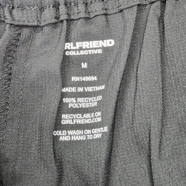 Girlfriend‎ Collective Black Cora Pocket Shorts Paperbag Waist Cargo M - Image 4