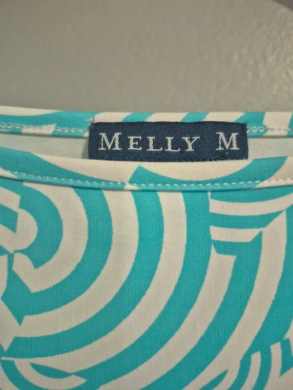 Melly M tennis golf summer long sleeve green Geo Print 3/4 Sleeve Top Xsmall - Image 3