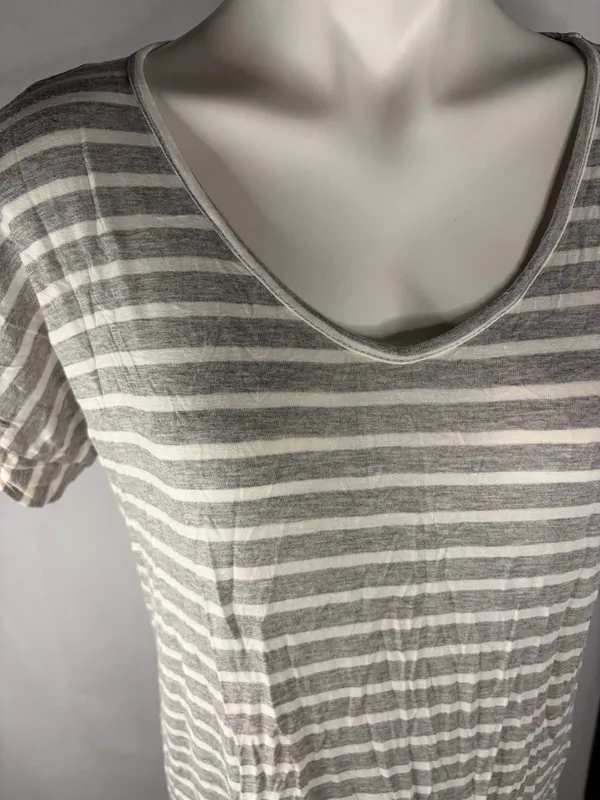 Pink Lily Gray and White Striped Maxi Dress - Image 3