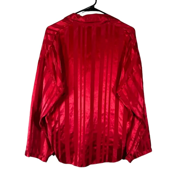 Victoria's Secret Red Striped Button Front Sleepshirt Lounge Pajamas Women Sz M - Image 2