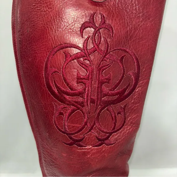 Frye Cherry Red Leather Riding Boots - Image 3