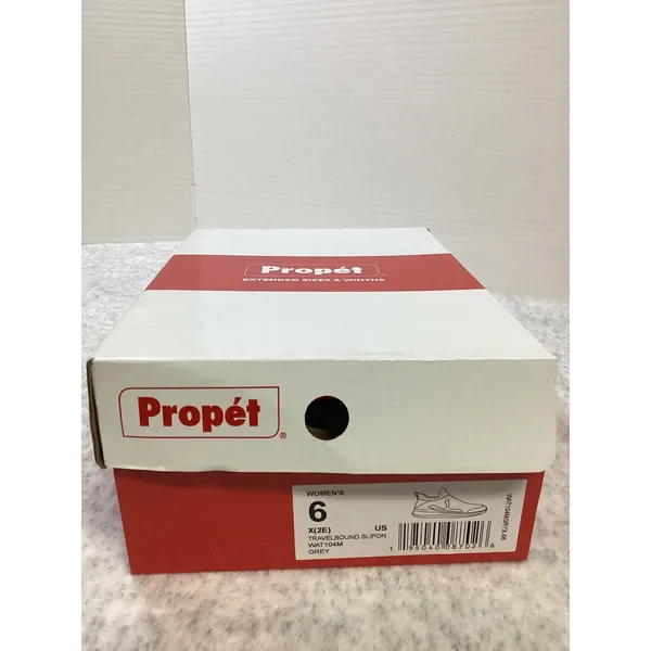 Propet TravelBound Slip On Sneakers Grey‎ Knit Walking Shoes Womens 6 XW WAT104M - Image 4