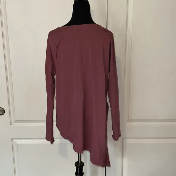 Pink Lululemon Asymetrical Tie Front Long Sleeve Blouse - Image 4