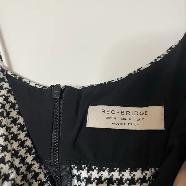 Bec + Bridge French Liaison Mini Dress black squares size US 6 - Image 3