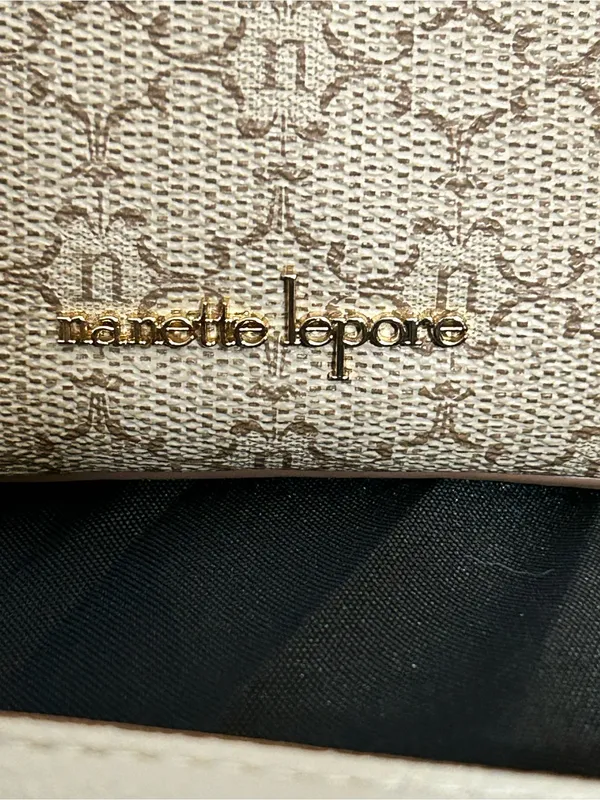 Nanette Lepore Almond Logo Junyper Mini Satchel Cream Handles & Strap NWT - Image 5